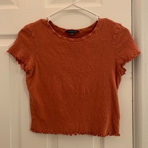 American Eagle Orange Cropped Shirt